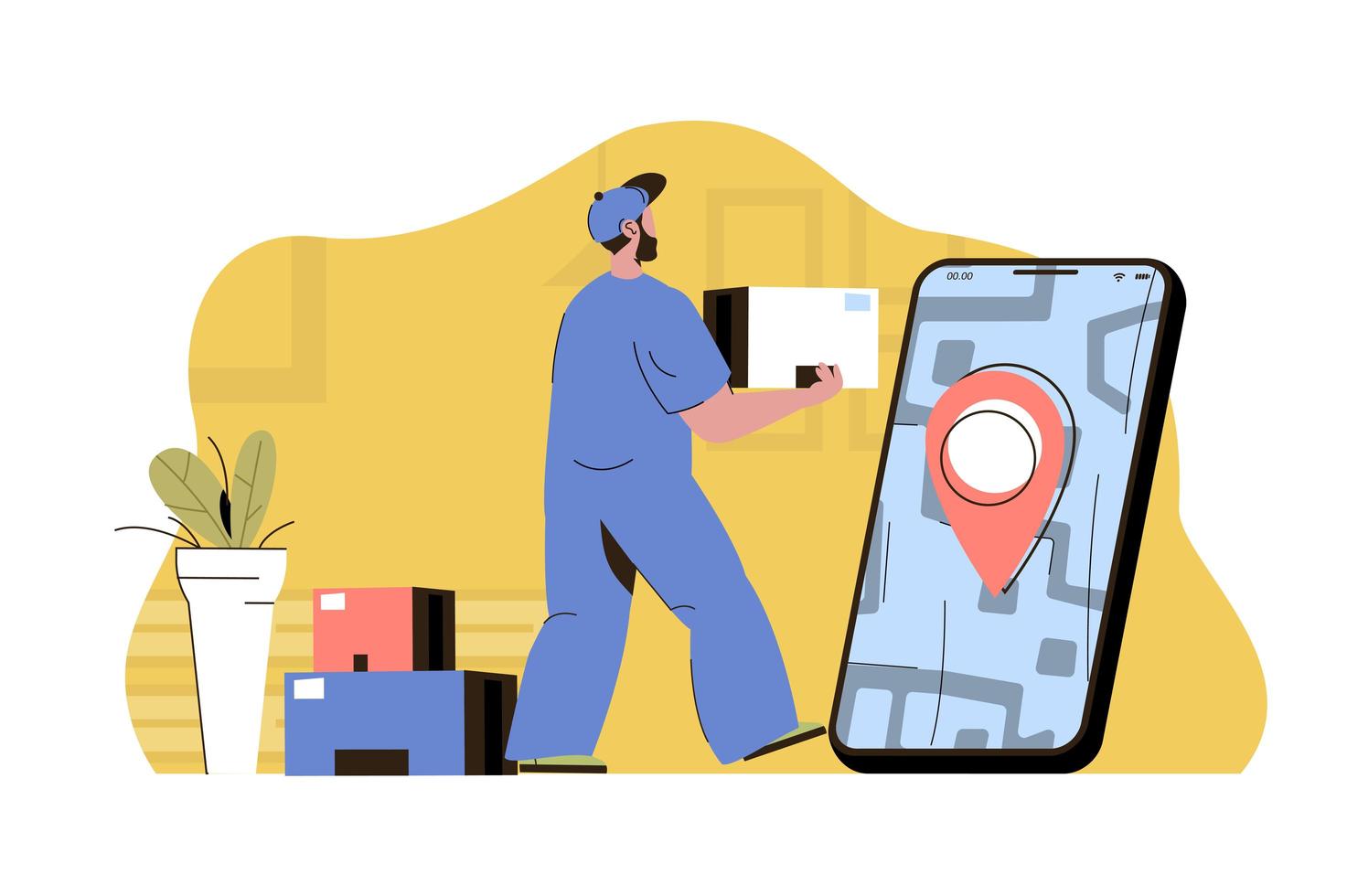 Smart delivery concept for website and mobile site vector