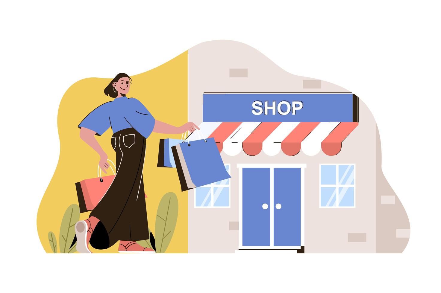 Shopping trip concept for website and mobile site vector