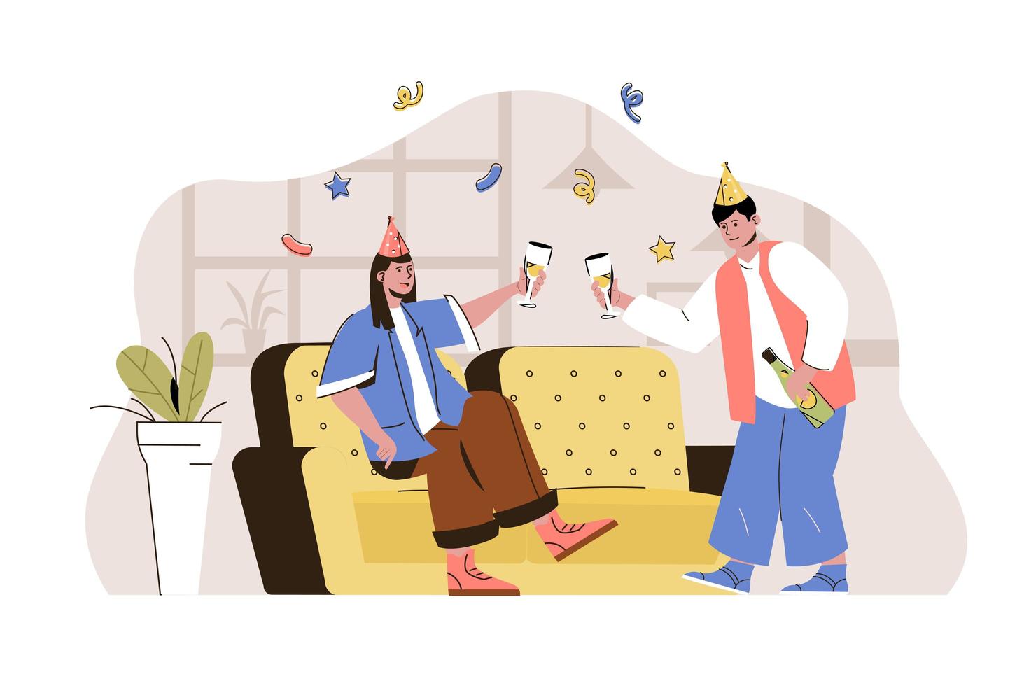 Party time concept for website and mobile site vector