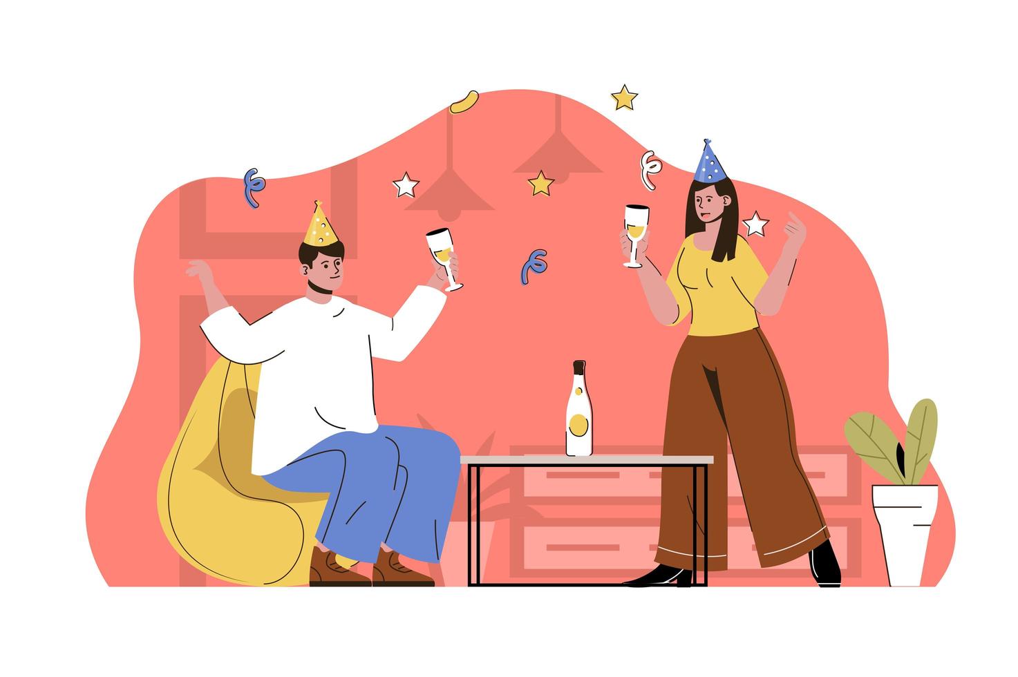 Party started concept for website and mobile site vector