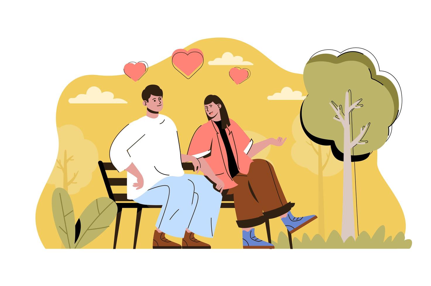 Caring for each other concept for website and mobile site vector