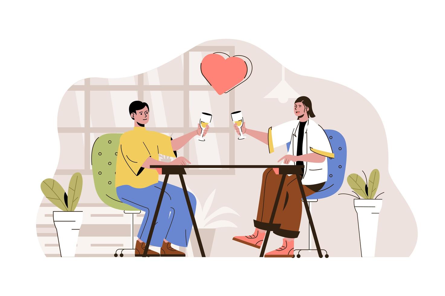 Romantic date concept for website and mobile site vector