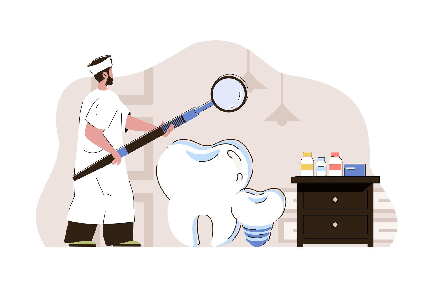 Dental medicine concept for website and mobile site vector