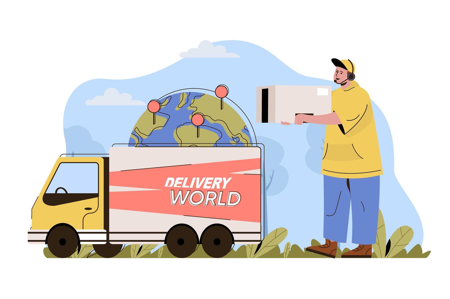 International delivery concept for website and mobile site vector