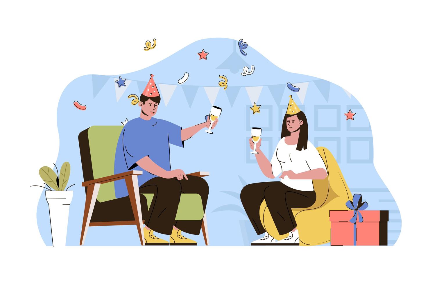 Anniversary party concept for website and mobile site vector