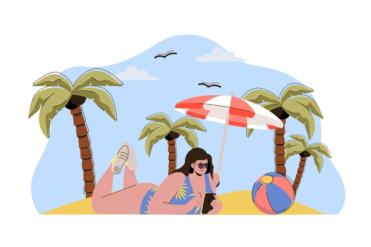 Beach holiday concept for website and mobile site vector