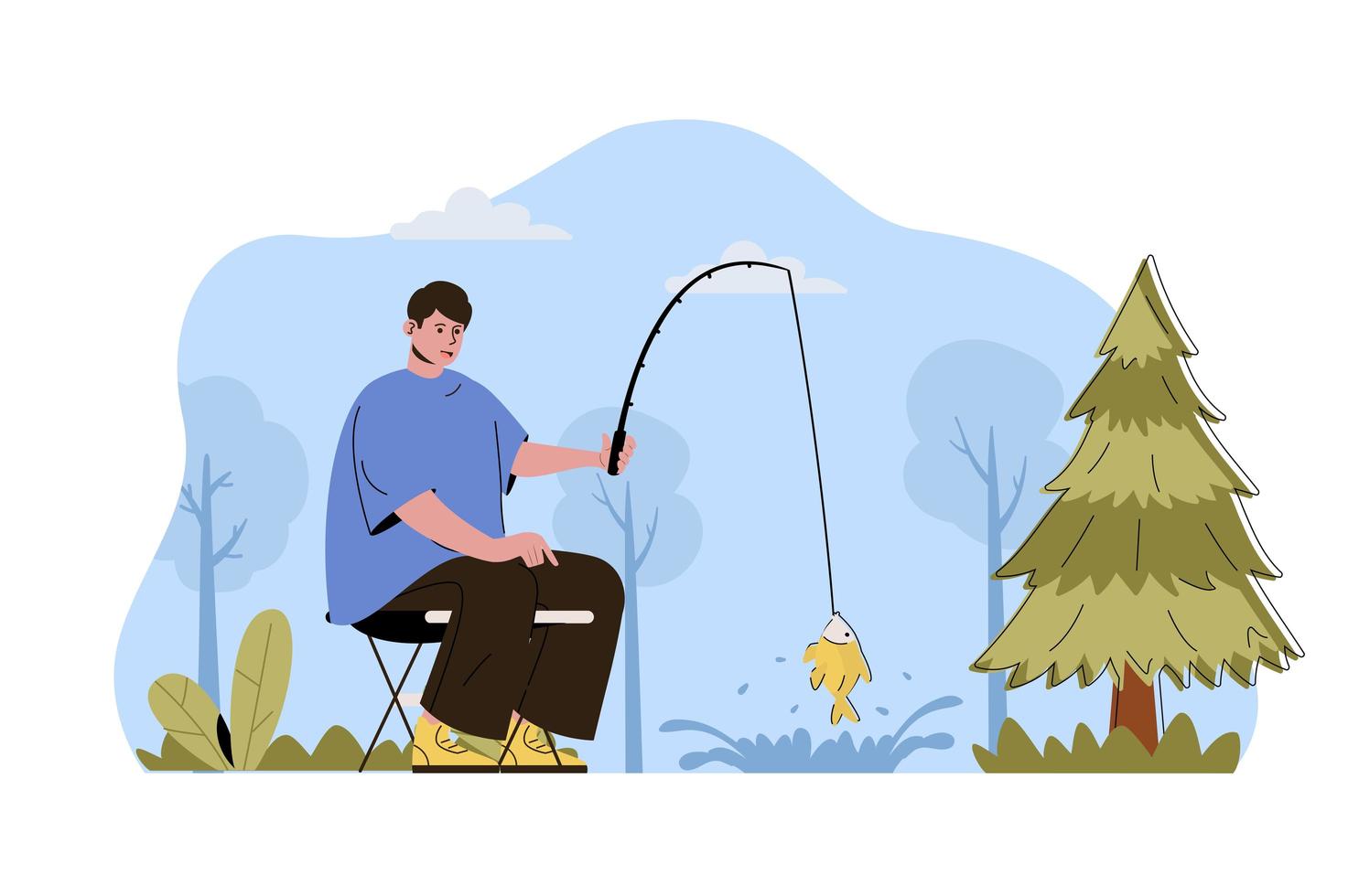 Fishing holiday concept for website and mobile site vector