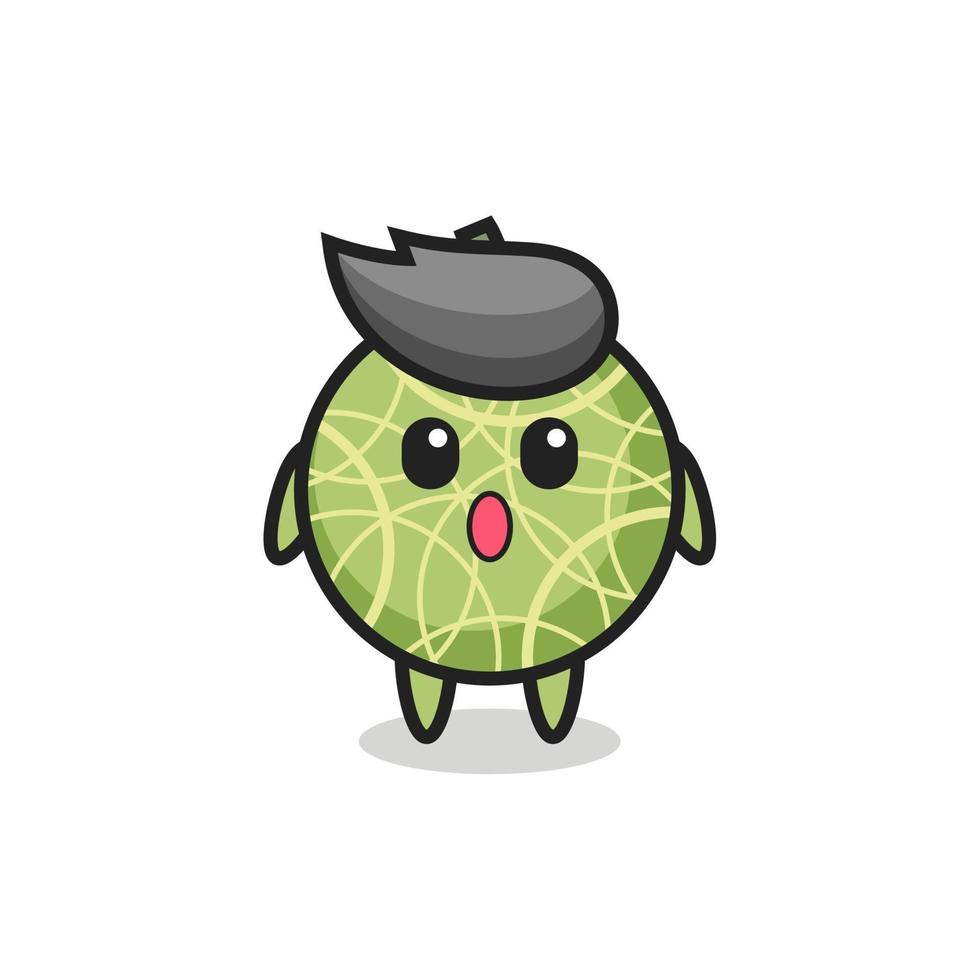 the amazed expression of the melon fruit cartoon vector