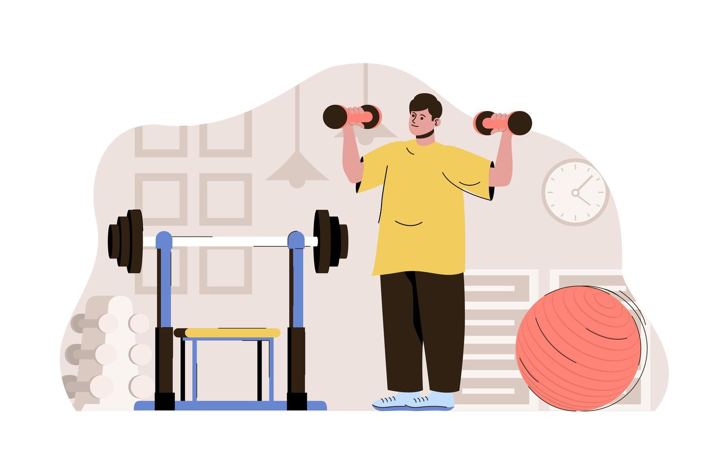 Keep fit concept for website and mobile site vector