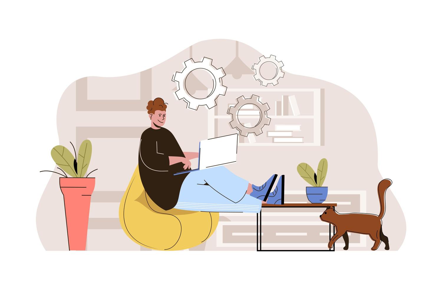 Professional freelancer concept for website and mobile site vector