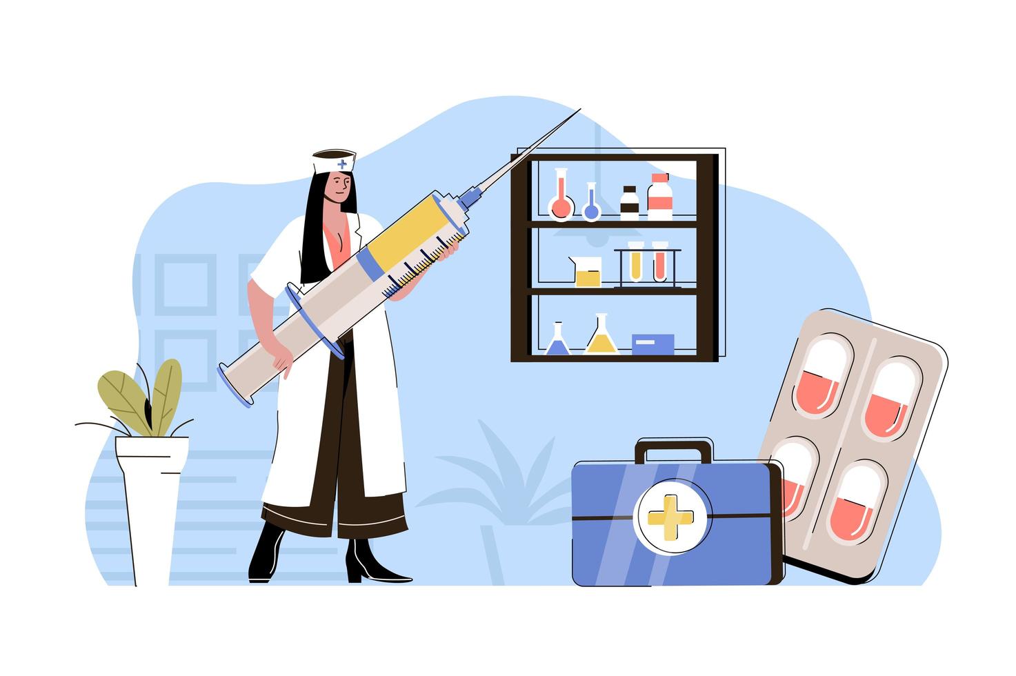 Quality medicine concept for website and mobile site vector