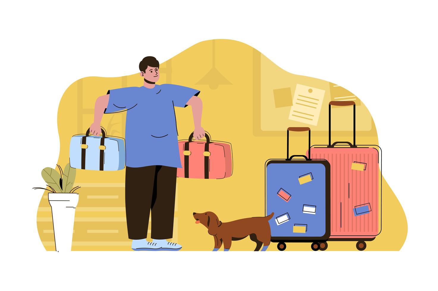 Vacation preparation concept for website and mobile site vector