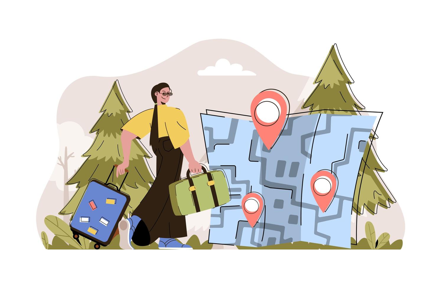 Travel vacation concept for website and mobile site vector