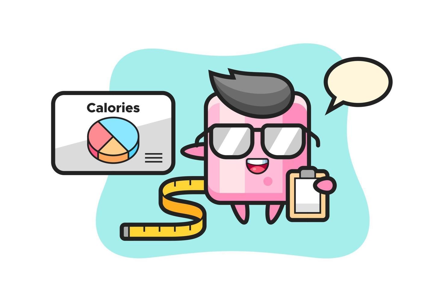 Illustration of marshmallow mascot as a dietitian vector