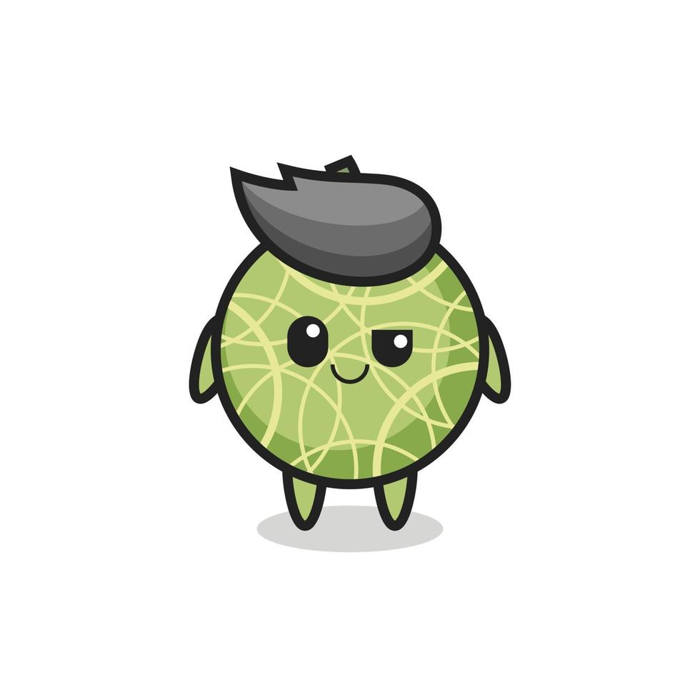 melon fruit cartoon with an arrogant expression vector