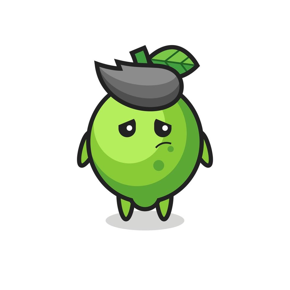 the lazy gesture of lime cartoon character vector