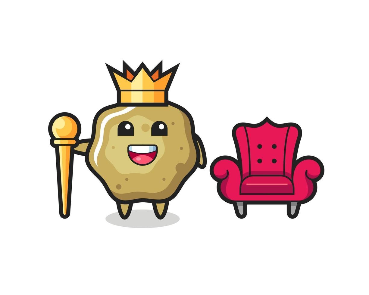 Mascot cartoon of loose stools as a king vector