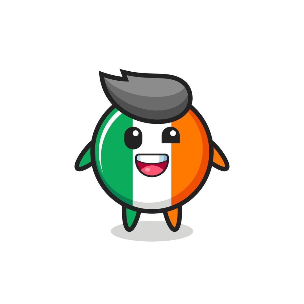 illustration of an ireland flag badge character with awkward poses vector