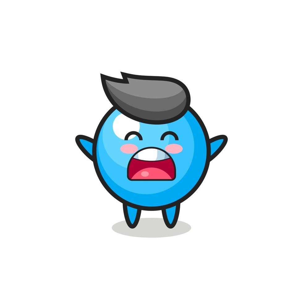 cute bubble gum mascot with a yawn expression vector