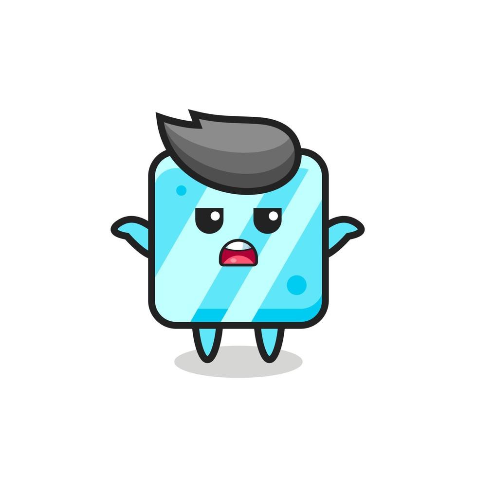 personaje de la mascota del cubo de hielo que dice que no sé vector