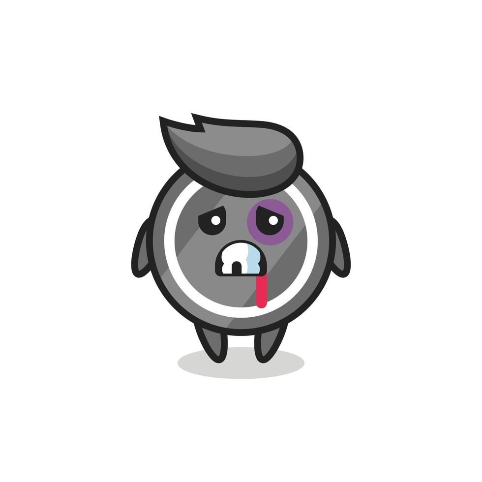 injured hockey puck character with a bruised face vector