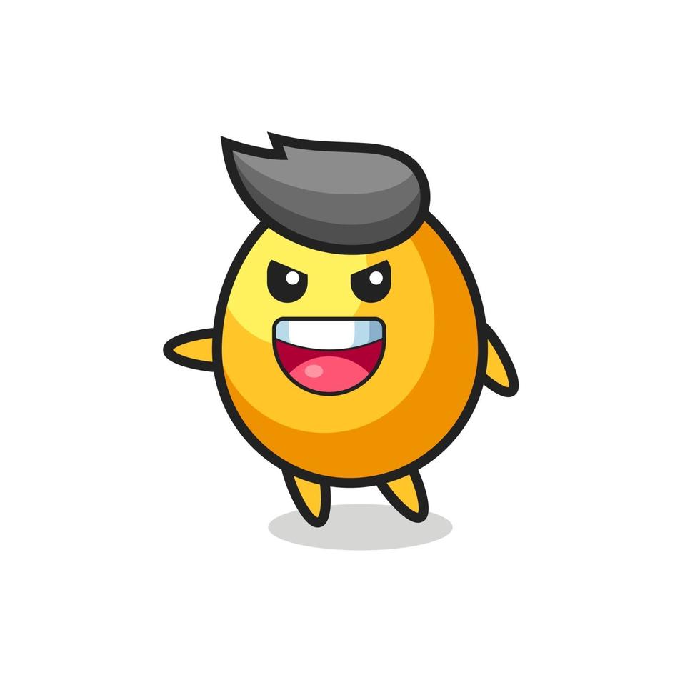 golden egg cartoon with very excited pose vector