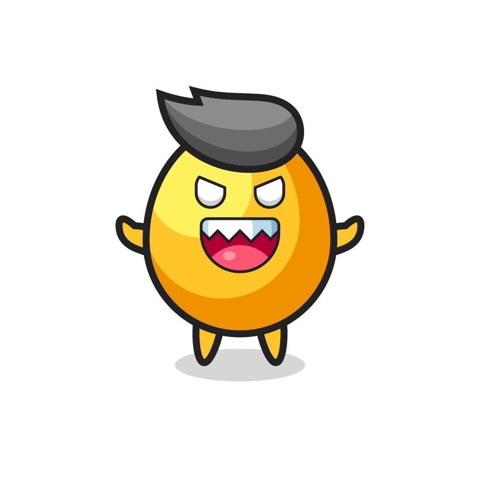 illustration of evil golden egg mascot character vector