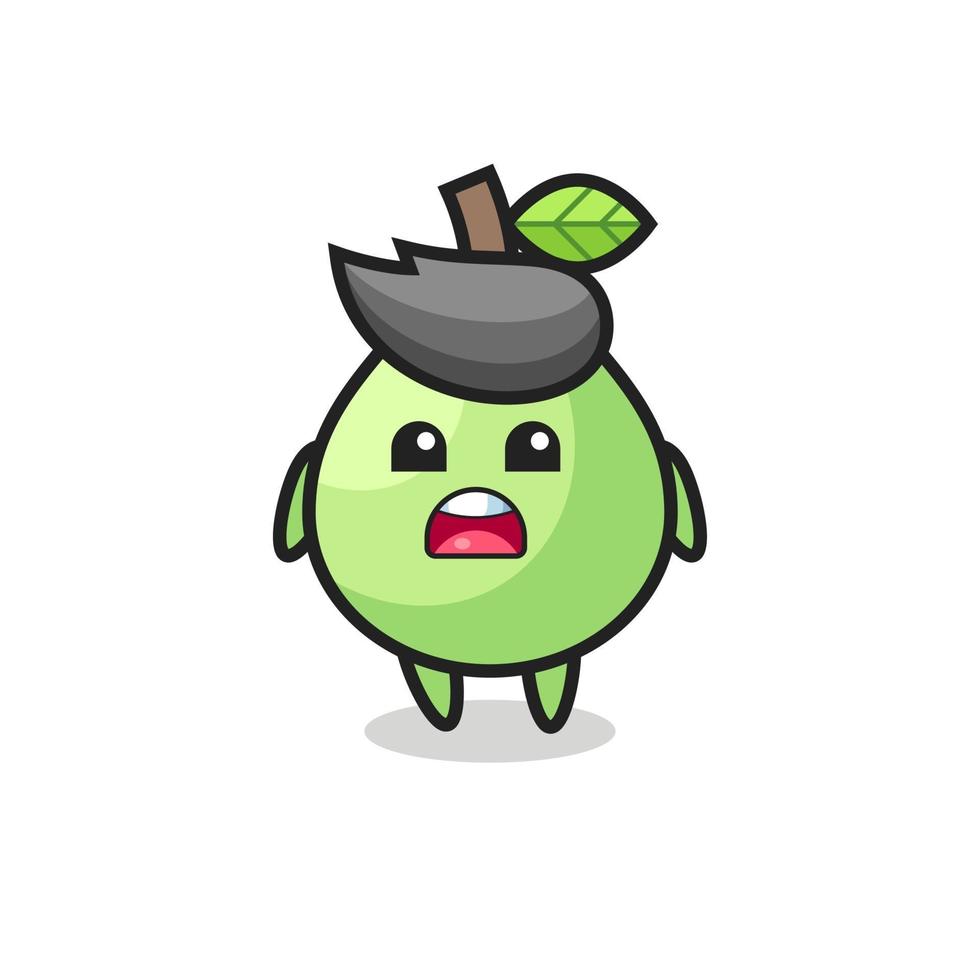 guava illustration with apologizing expression, saying I am sorry vector