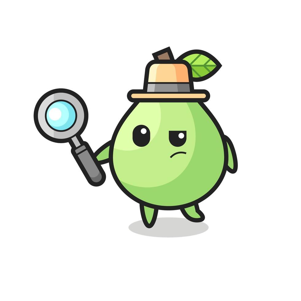 guava detective character is analyzing a case vector