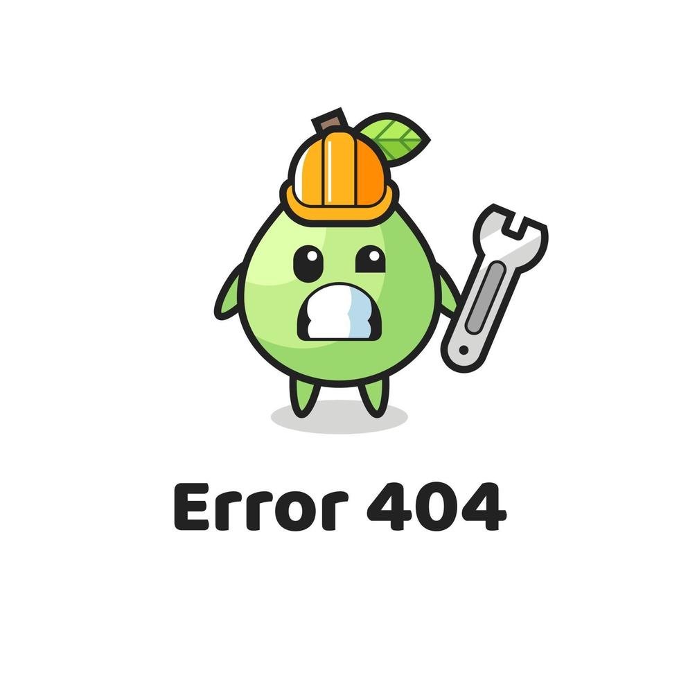 error 404 with the cute guava mascot vector