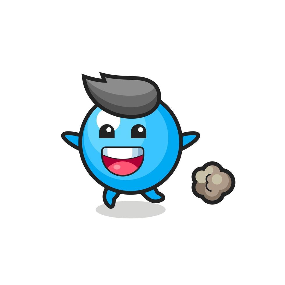 the happy bubble gum cartoon with running pose vector