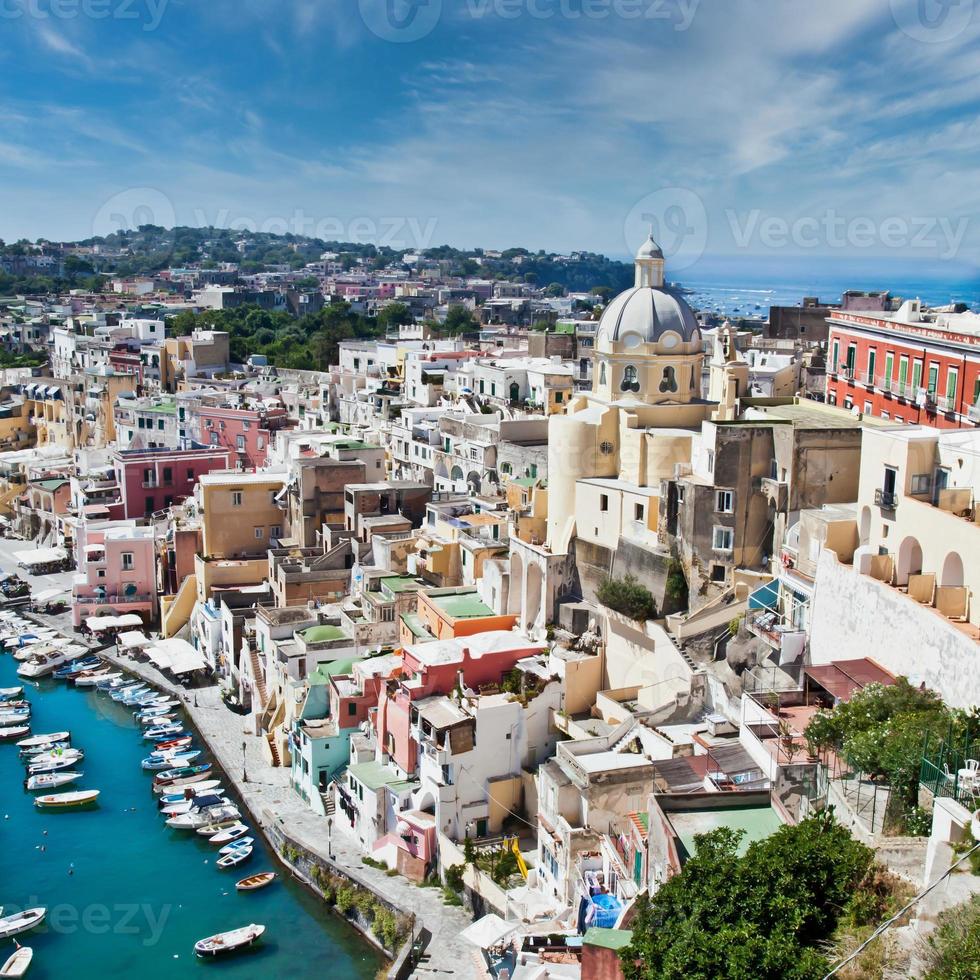 procida vista panorámica, italia. foto