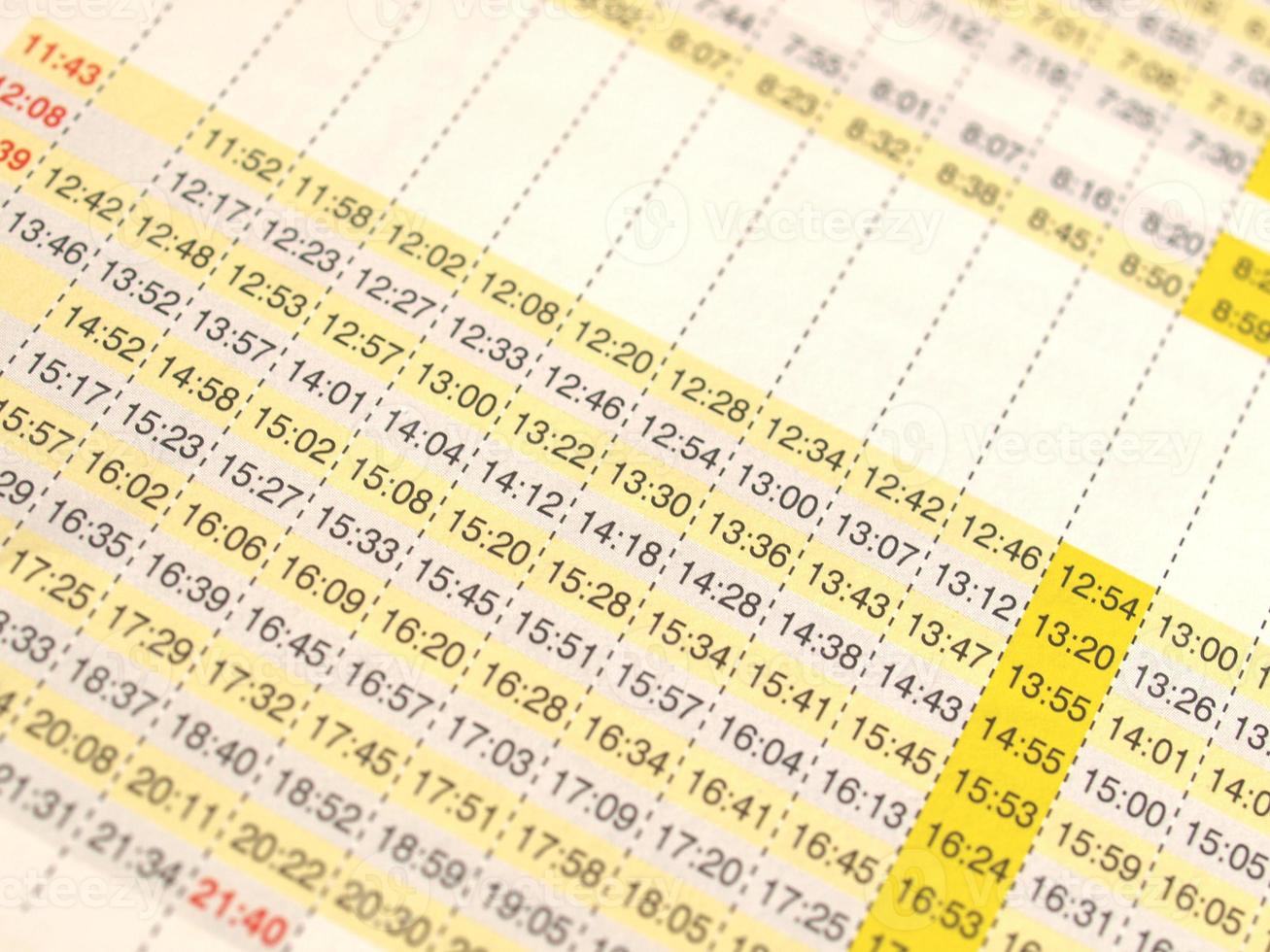 Arrivals and departures timetable photo