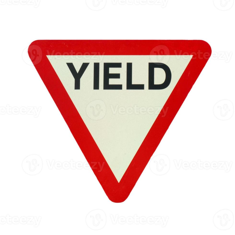 Yield sign isolated photo