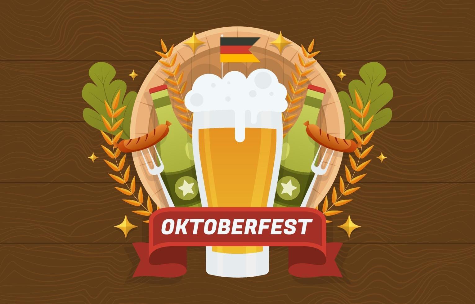 Oktoberfest Flat Background vector