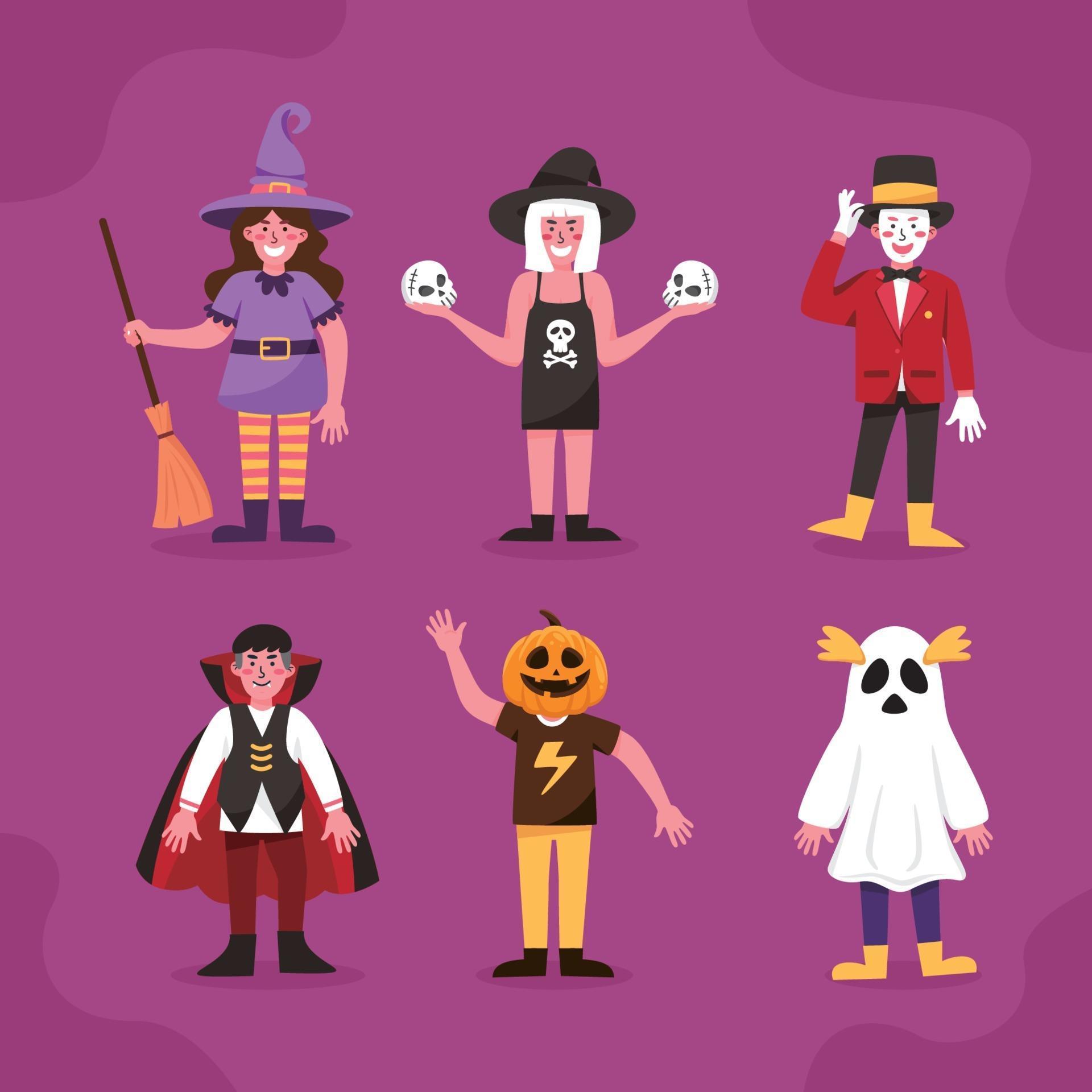 Halloween Costume Party Character Collection 3327693 Vector Art at Vecteezy