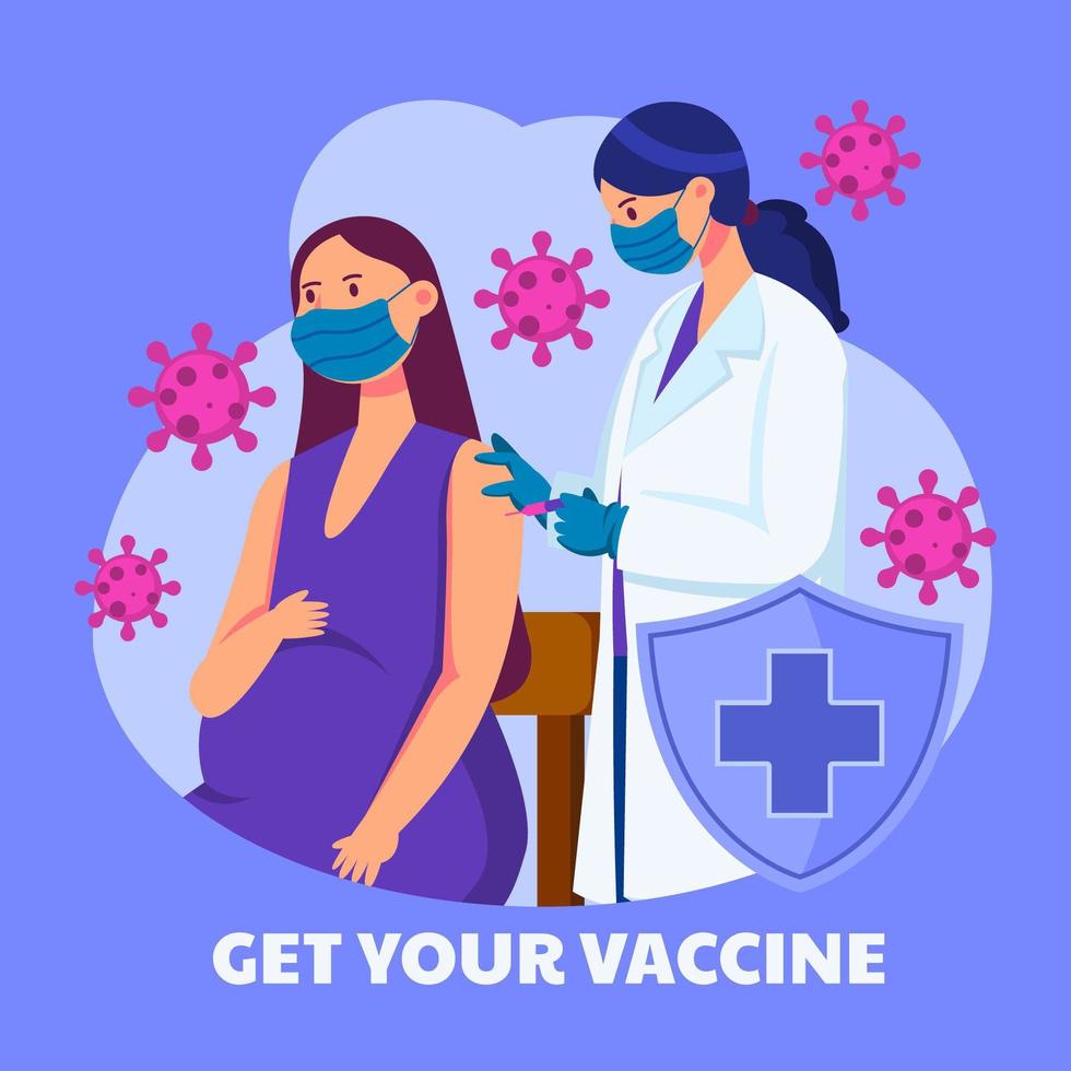Nurse Vaccinate the Pregnant Woman vector