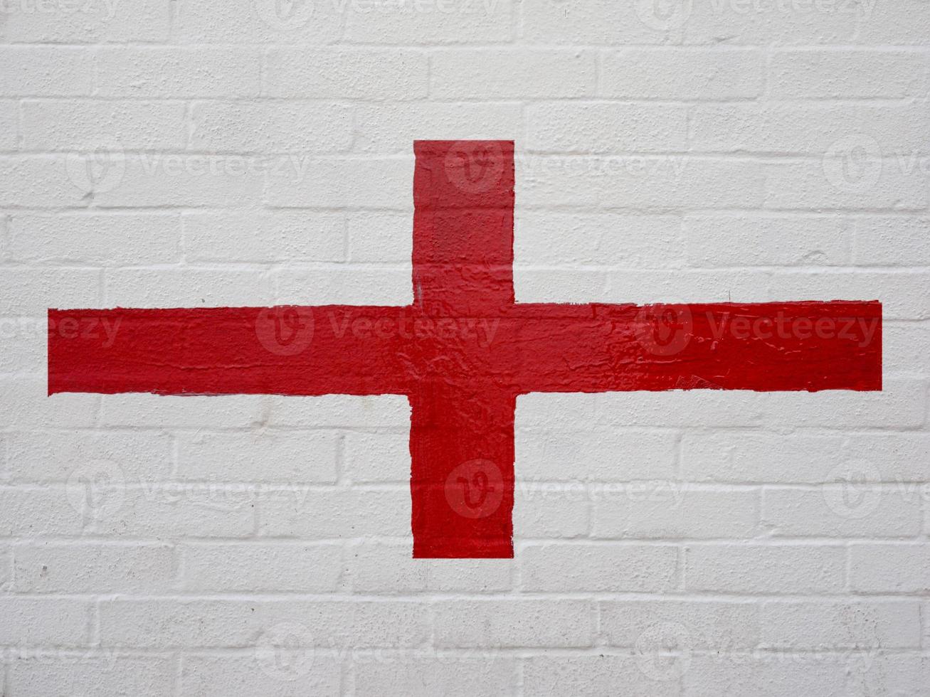 English Flag of England painted on wall photo