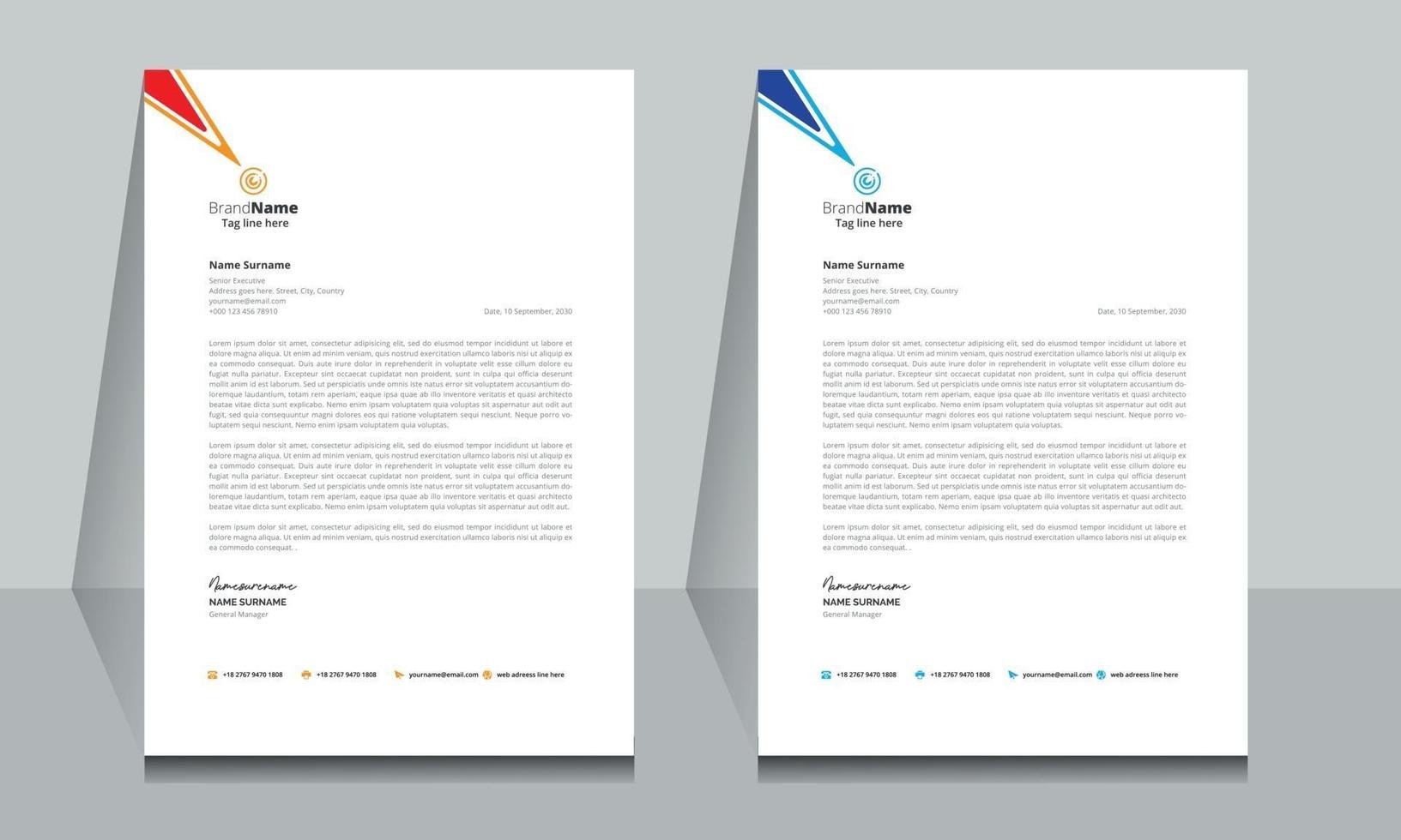 simple and modern letterhead template design vector