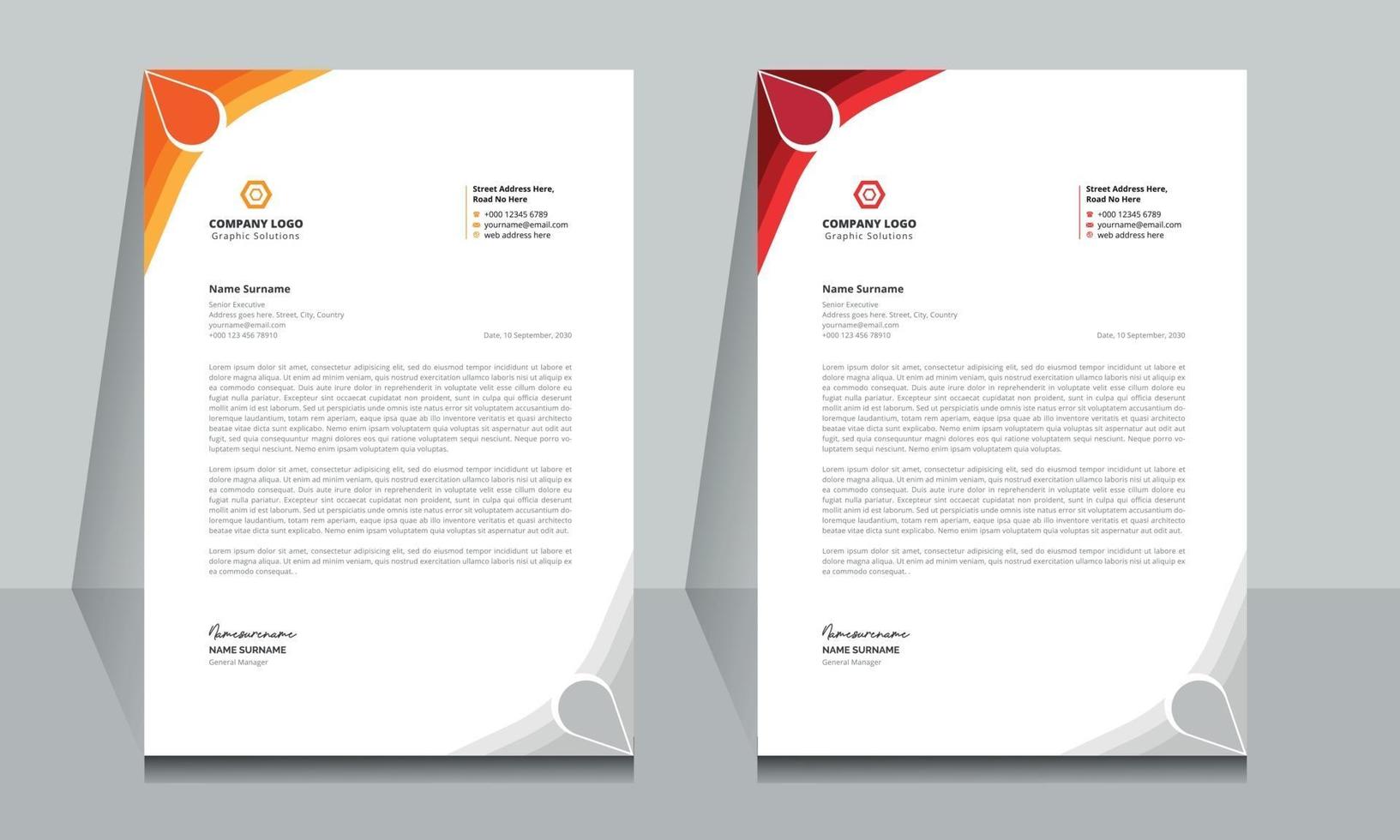 simple and modern letterhead template design vector