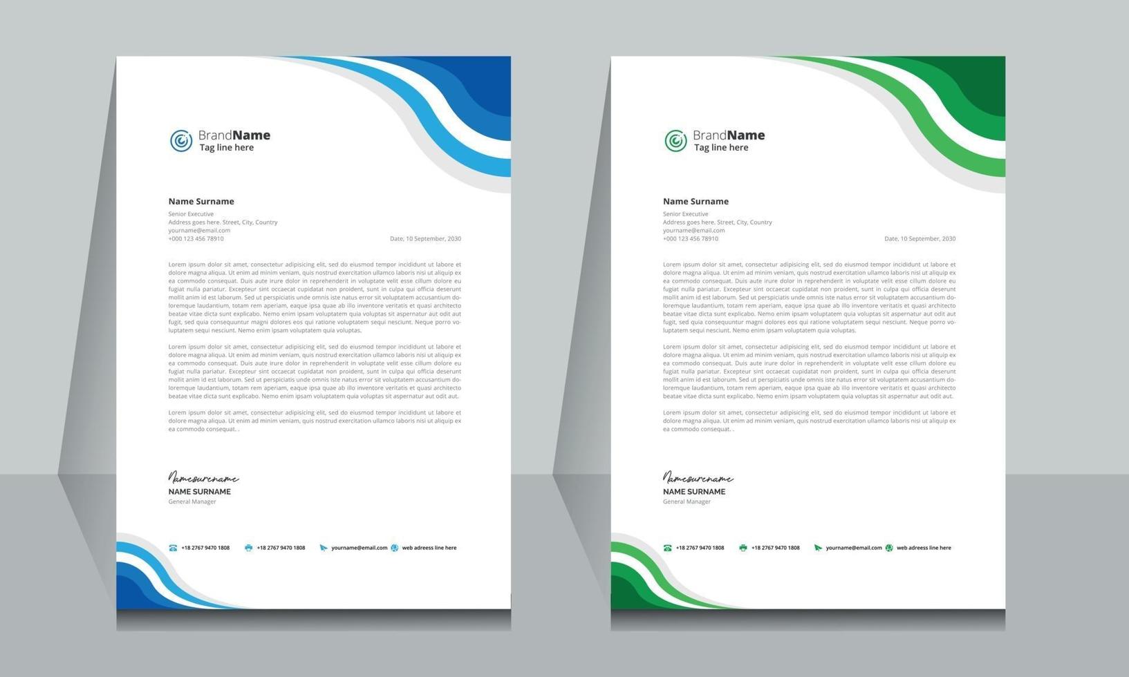 simple and modern letterhead template design vector