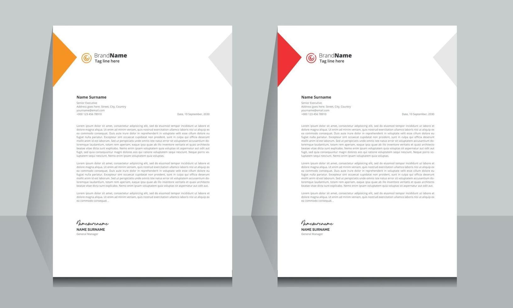 simple and modern letterhead template design vector