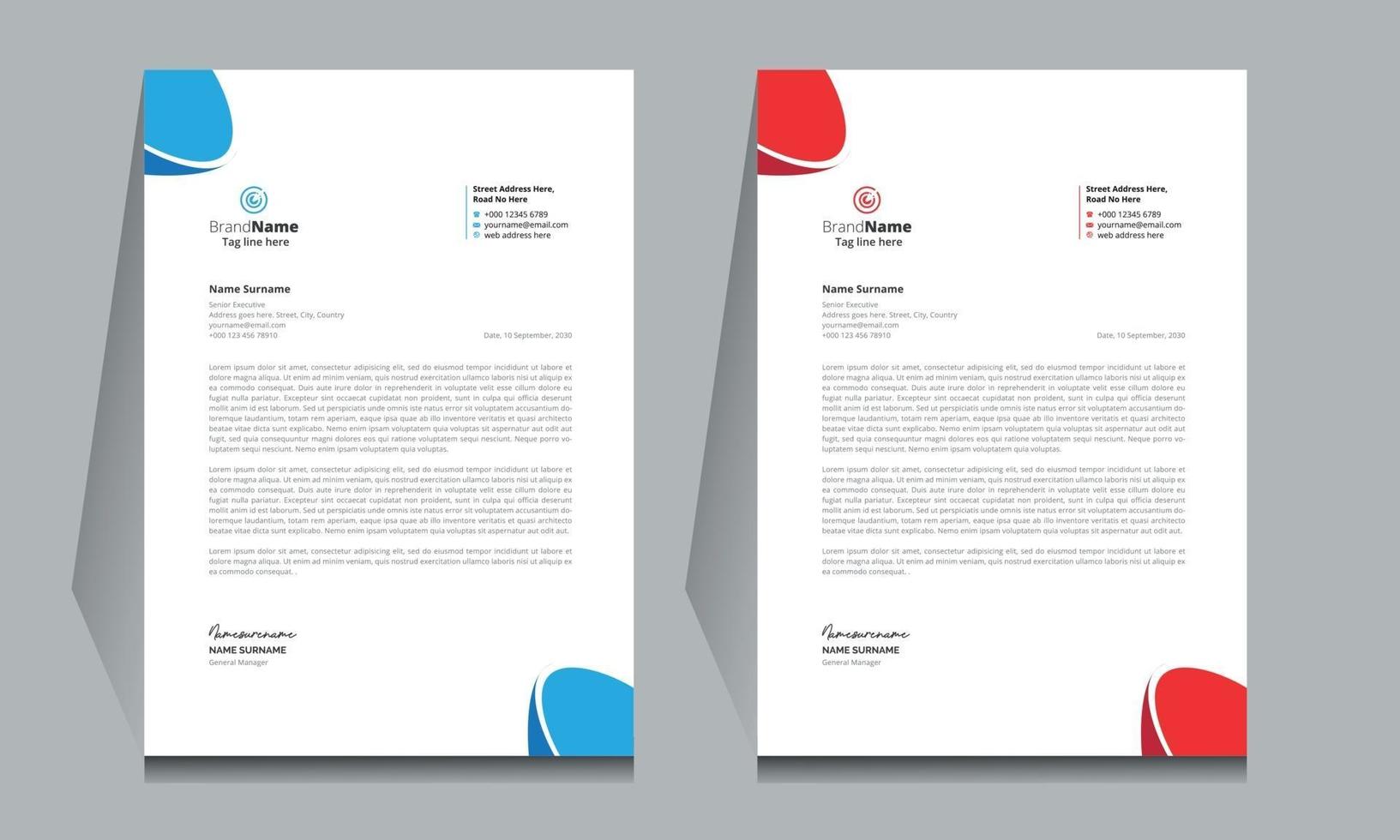 simple and modern letterhead template design vector
