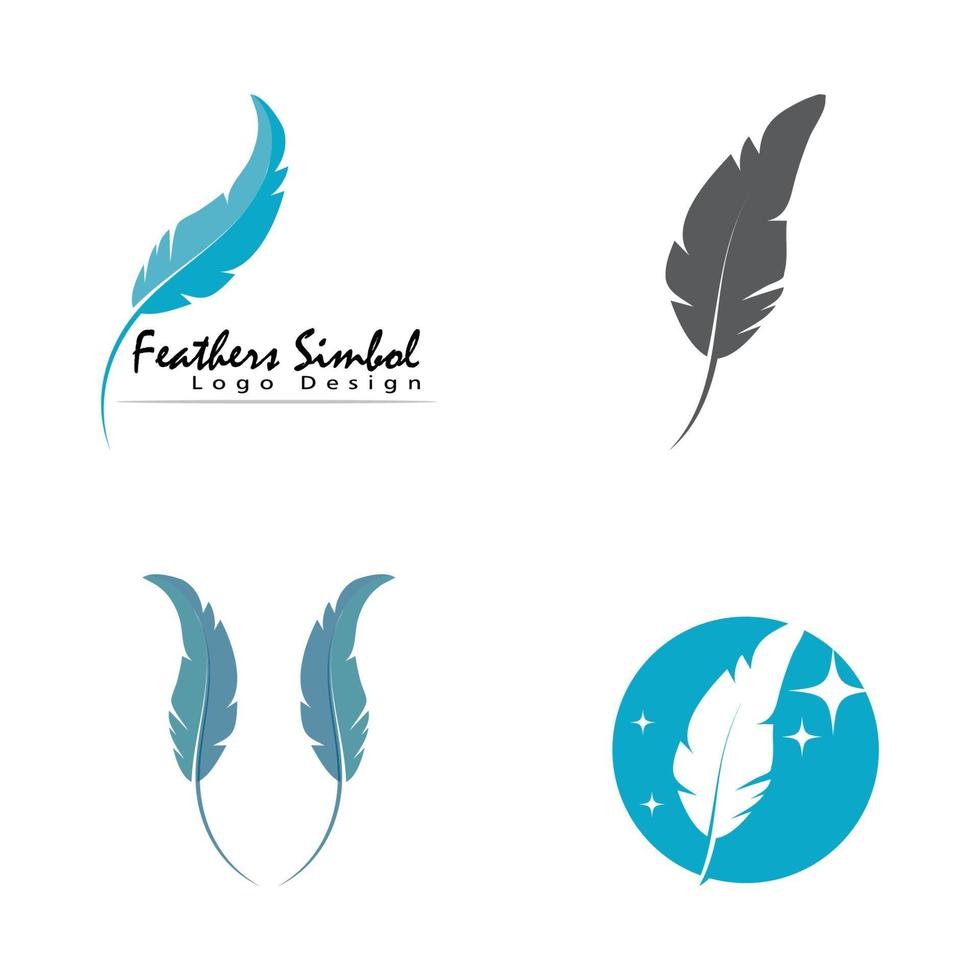 Plumas logo plantilla vector símbolo naturaleza