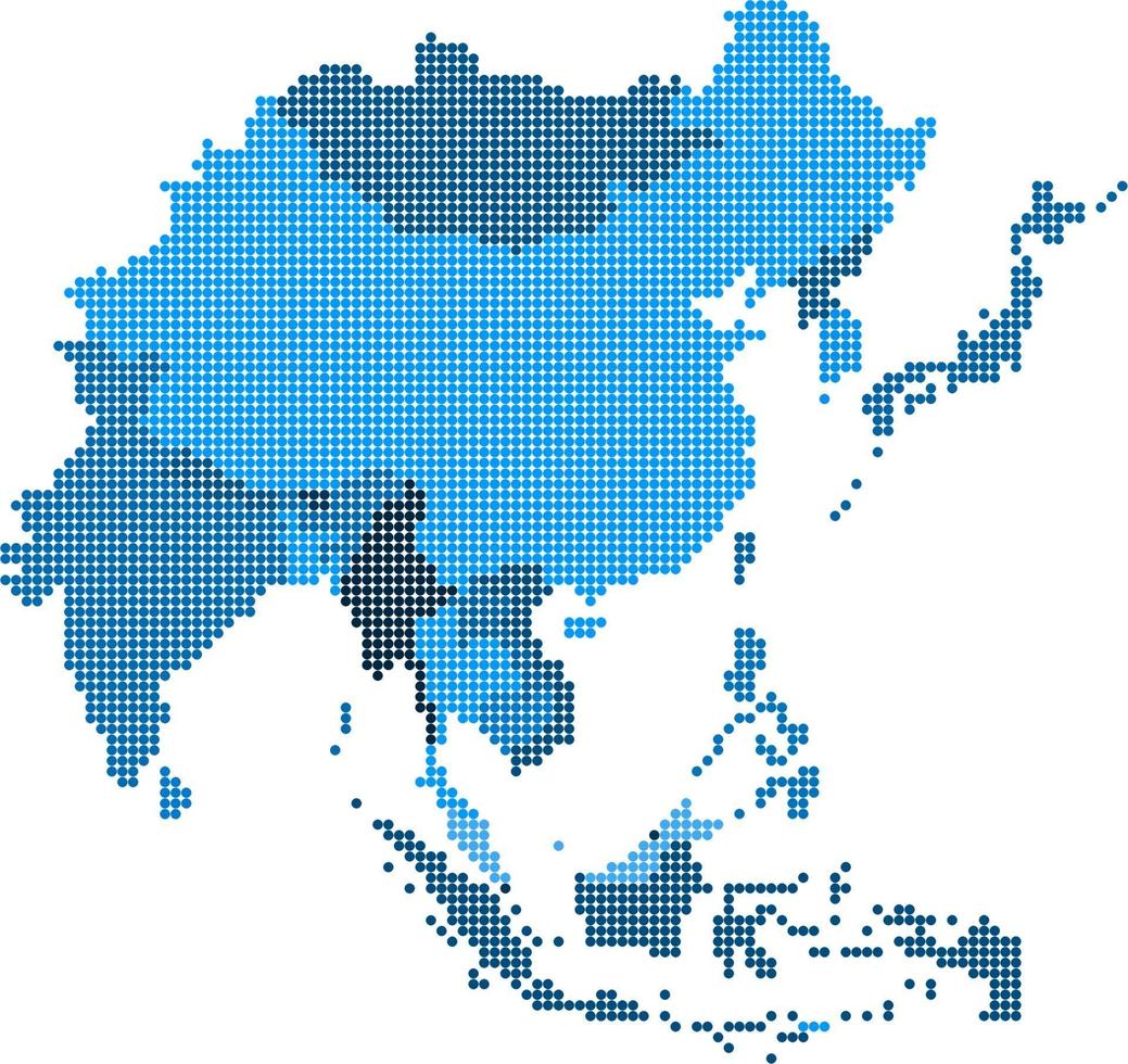 geometría circular mapa de asia oriental. vector