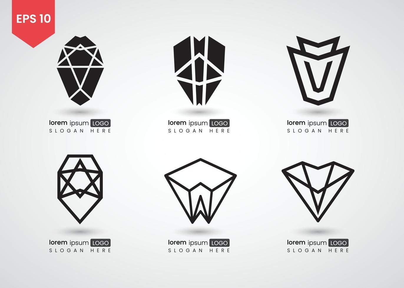 conjunto de ilustración de vector de logotipo
