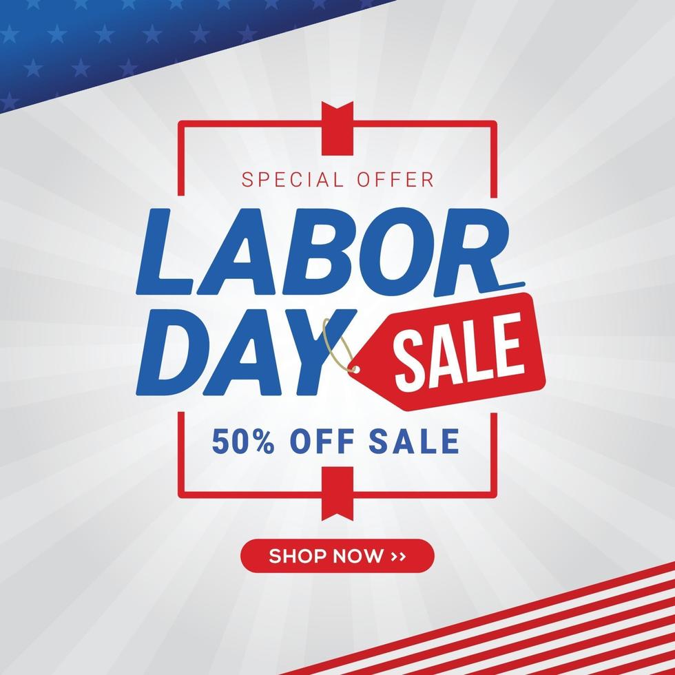 Labor day sale banner template design discount promotion vector