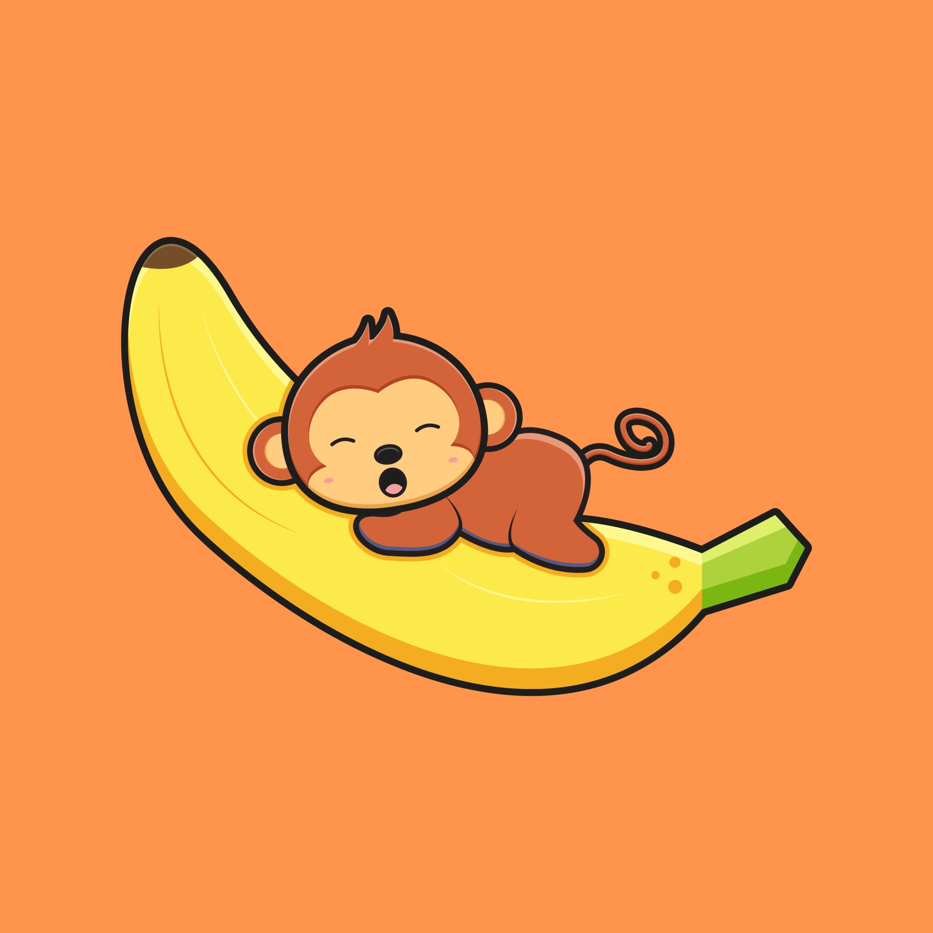 Cute monkey lay on banana cartoon icon illustration 3328105 Vector Art at Vecteezy Cute monkey lay on banana cartoon icon illustration 3328105 Vector Art at Vecteezy