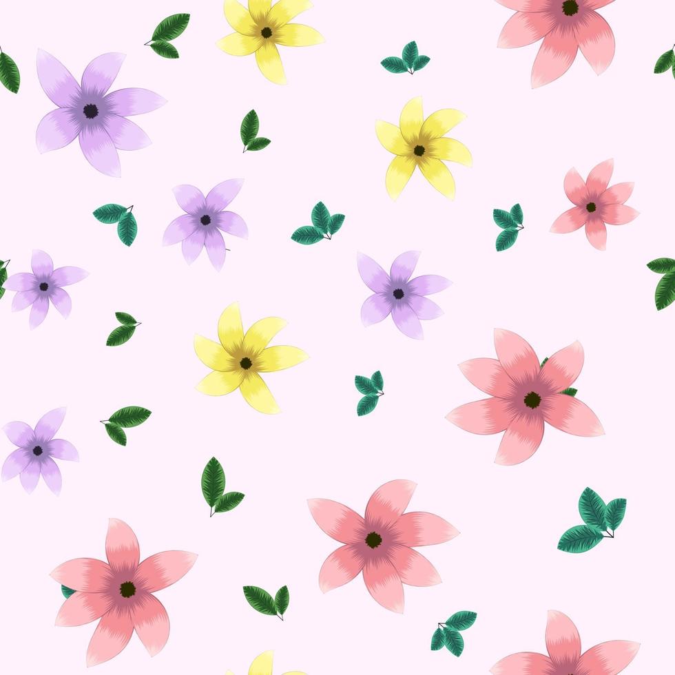Seamless floral flower pattern colorful background for fabric, textile vector