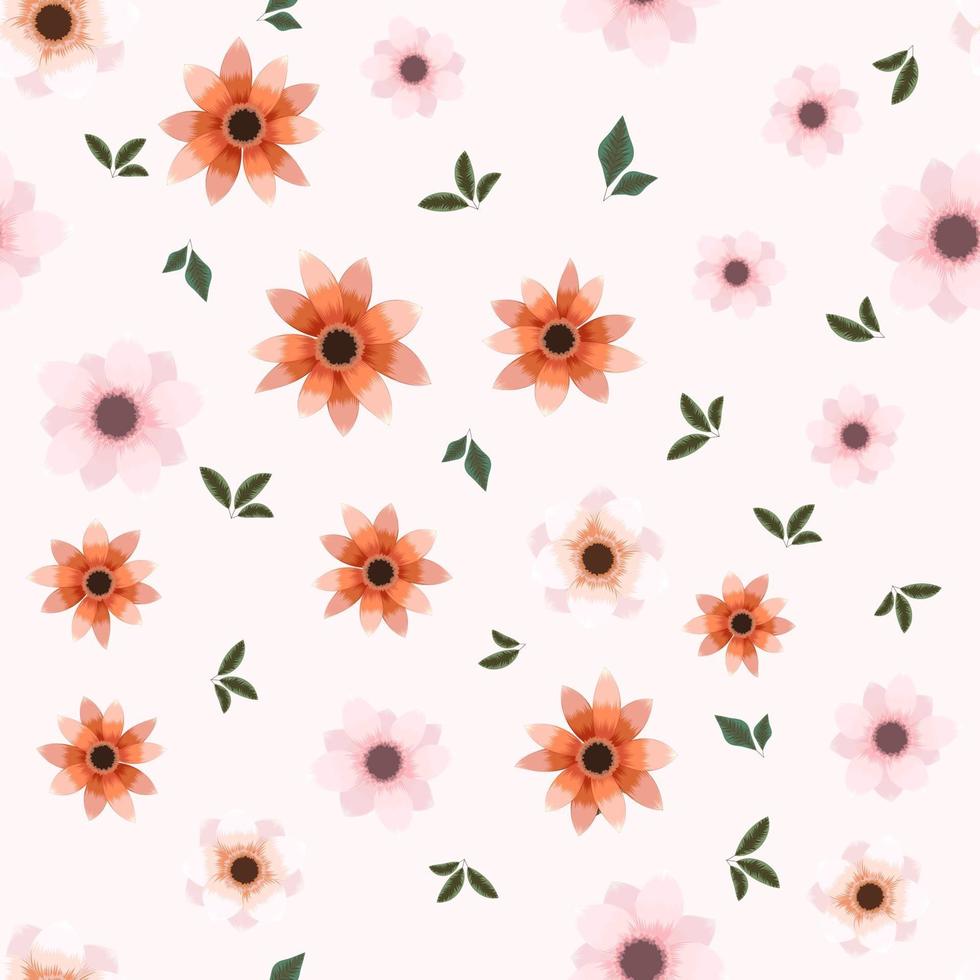 Seamless floral flower pattern colorful background for fabric, textile vector